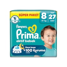 Prima Bebek Bezi 8 Beden 17+ Kg Xxx Large 27 Adet