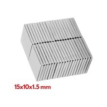 10 Adet 15x10x1.5 Mm Köşeli Neodyum Mıknatıs N35 Magnet Dayanıklı Nikel Kaplama Lisinya