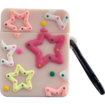 Microsonic Airpods Uyumlu 1. Nesil / 2. Nesil Kılıf Figürlü Silikon Crtn-fgr-rnk-yldz