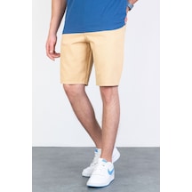 HLT Jeans Erkek Bej Baggy Fit Rahat Kesim %100 Pamuk Loose Jeans Şort Martin-Bej 001