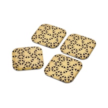 The Mia Bardak Altlığı Leaf Gold - 4 Lü Set