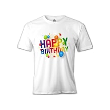 Happy Birthday Beyaz Erkek Tshirt