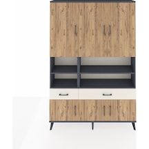 Arges Dolap 8 Raflı 2 Çekmeceli 6 Kapaklı 132x30x195 Antrasit... Antrasit