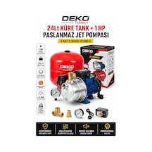 Deko Dkt1jpasm 24 Lt Küre Tanklı 1 Hp Paslanmaz Jet Hidrofor 5 Kat 5 Daire Uyumlu Güçlü Su Basıncı