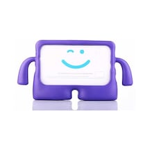 Noktaks - iPad Uyumlu 5 Air - Kılıf Tutma Kollu Stand Olabilen Çocuklar İçin Koruyucu Tablet Kılıfı - Mor