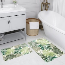 Eliana Home Dijital Baskılı 2'li Banyo Paspas Takımı Lna5182 Yeşil