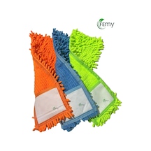 3 Adet Makarna Mop Mikrofiber Yedek Paspas Temizlik Bezleri Standart Tüm Modellere Uygun 40 Cm 0