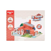 Havuzlu Ev Yapım Seti 200 Parça - Gerçek Tuğla Ve Çimentolu Maket Ev Seti
