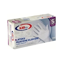 Omnipazar Karex Lateks Pudralı Eldiven 100'lü Paket Beyaz Small