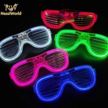 Glow Model Led Işıklı Parti Gözlüğü 3 Modlu 5 Renk 5 Adet Yetişkin