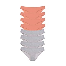 8 Adet Süper Eko Set Likralı Kadın Slip Külot Pudra Gri Çok Renkli