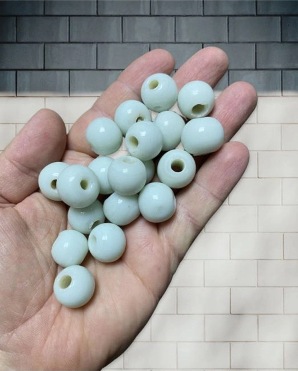 8 Adet 18 Mm El Yapımı Cam Kuzu Boncuğu - Nazar Boncuğu