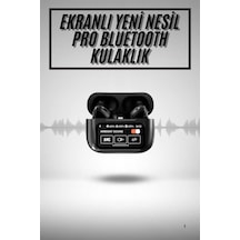 Yeni - 205 - Nesil Anc Özellikli Çağrı Cevaplayan Dokunmatik Ekranlı Bluetooth - Glblseme - Kulaklık Siyah