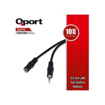QPORT Q-ST10 3.5MM STEREO ERKEK - 2 RCA 10MT  SES UZATMA KABLOSU