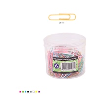 Ark Pvc Kaplı Renkli Ataç 28 Mm 90 Gr Şeffaf Kutulu Karışık Renkler 1 Adet