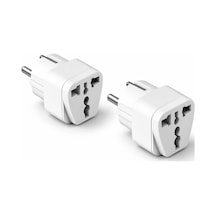 Universal Priz Adaptörü 2 Li Set, Avrupa Tipi Fiş Eu,çoklu Girişli Seyahat Adaptörü, Tüm Ülkele