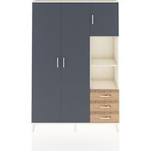 Arges Dolap 5 Raflı 3 Çekmeceli Tek Askılı 132x30x195 Aytaşı-... Aytaşı