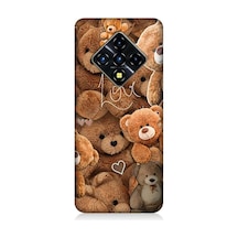 İnfinix Zero 8 Uyumlu Aşk Ve Sevimli Ayılar Desenli Silikon Kılıf