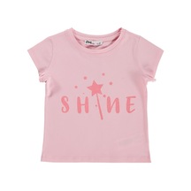 Civil Girls Shine Baskılı 2-5 Yaş Tişört - Pembe Açık Gülkurusu