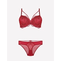 Ang Butik Kadın Nurteks 4485 Destekli Sütyen Takım Bordo