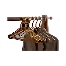 Ganzhoushop 10 Adet Alüminyum Alaşımlı Metal Elbise Askısı Deforme Olmayan Ağır Hizmet Tipi Ceket Kurutma Rafı Yivli Ceket Gömlek Pantolon Zekai Çok Renkli