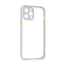 Apple İphone 12 Pro Max Kılıf Miami Şeffaf Silikon - Lila 0.2M-Çok Renkli