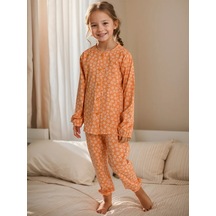 Lesikids Çocuk Pijama Takımı Pantolonlu Pamuk 184335358 Turuncu
