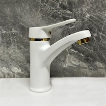 Inventa Yüksek Gövde Lavabo Bataryası Altın - Beyaz Inventa Yüksek Gövde Lavabo Bataryası Altın - Beyaz