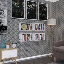 Kenzlife Duvar Rafı Kitaplık Hülas Byz 022 039 13 Dörtlü Duvara Asma Aparatlıdır 4 Adet Beyaz