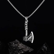 Viking Balta Kolye Retro İskandinav Rune Howling Çelik