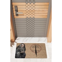 Rugmood Modern Dijtal Baskı Kahverengi Yüzüklerin Efendisi Kapı Önü Paspası Çok Renkli