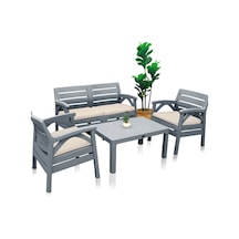 Marbella Gri 4 Kişilik Minderli Oturma Grubu Antrasit - 37069278 Antrasit
