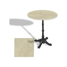 Çipa 1002 Döküm Ayak Yuvarlak Masa Çap 90cm - Werzalit, Wermodin Ve Allzalit Tabla - Golden Marble Çok Renkli