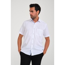 Klasik Kısa Kol Neon Çiçek Armür Hediye Kutulu Erkek Gömlek Fs-001214 - Beyaz-1699