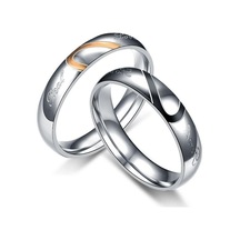 Novahub Siyah Çiftler İçin Yüzükler Onun Ve Onun Paslanmaz Çelik Kalp Şekli Eşleşen Set Gerçek Aşk Çi Düğün Band Kalp Çelik Yüzük 56849113 Siyah - 12 Siyah