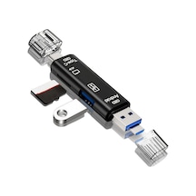 Buffer 5 In 1 Çok Fonksiyonlu Usb 2.0 Micro Sd Kart Okuyucu - Usb/micro Usb/type-c Çıkışlı, Otg Çevirici