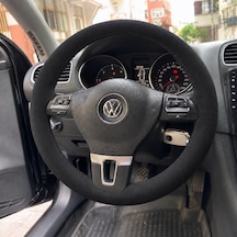 Vw Jetta Mk6 Direksiyon Kılıfı Alcantara Süet Monza Black Serisi Siyah 2011-2014