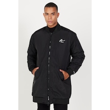 Ac&Co / Altınyıldız Classics Erkek Sıyah Oversize Geniş Kesim Kolej Yaka Mont Siyah