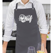 Bk Gift Profesyonel Best Chef Tasarımlı Antrasit Mutfak Önlüğü, Aşçı Önlüğü, Şef Önlüğü, Ev si, Arkadaşa -3 Bej