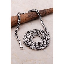 Kral Zincir 4 Mm 65 Cm Elişi Gümüş Erkek Kolye 7153 554275000