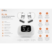 Pell Pl-16 Gerçek Zamanlı Çeviri Kulaklık, 150 Dil Desteği, Yapay Zeka Destekli, Anc, Bluetooth 5.4, Lcd Ekran