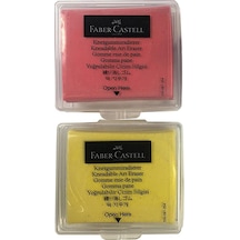 Faber-Castell Hamur Silgi Sarı ve Kırmızı 2'li