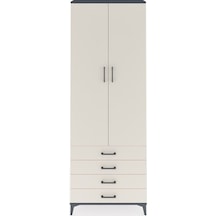 Arges Dolap 2 Raflı 4 Çekmeceli Tek Askılı 88x30x243 Antrasit... Antrasit