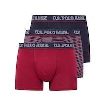 U.S. Polo Assn. U.s Polo Assn. 80516 Erkek Pamuklu 3'lü Boxer-bordo&lacivert&baskılı Bordo
