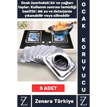 Premium Uzun Ömürlü Dayanıklı Kolay Temizlenir Ocak Kir Yağ Önleyici Alüminyum Koruyucu Folyo 8 Adet