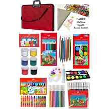 Öğrenci Boyama Seti 11 Parça 1 Paket 35x50 Resim Çantası Resim Defter Faber Sulu Boya Kuru Boya Pastel Boya Keçeli Kalem 001 Öğrenci Boyama Seti 11 Parça 1 Paket 35x50 Resim Çantası Resim Defter Faber Sulu Boya Kuru Boya Pastel Boya Keçeli Kalem 001
