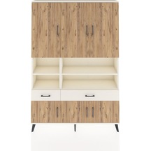 Arges Dolap 8 Raflı 2 Çekmeceli 6 Kapaklı 132x30x195 Aytaşı-çam/aytaşı Atlas Çam/aytası