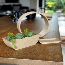 3d Baskı Self-watering Planter - Kendi Kendini Sulayan Saksı-bej Diğer