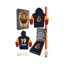 Galatasaray Orijinal Logolu Siyah Kişiye Özel Sweat Kutulu 091 Siyah