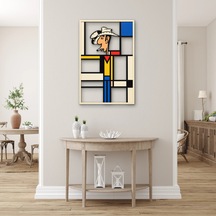 Mondrian Desenli Kovboy Metal Tablo 33x50 Cm Çok Renkli